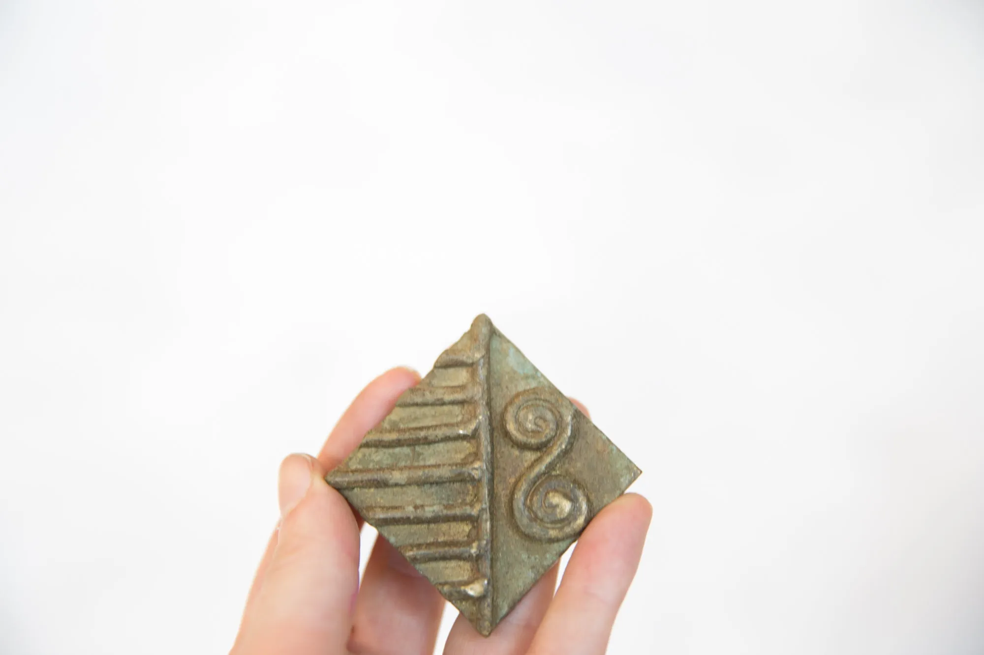 Vintage African Square Bronze Coin