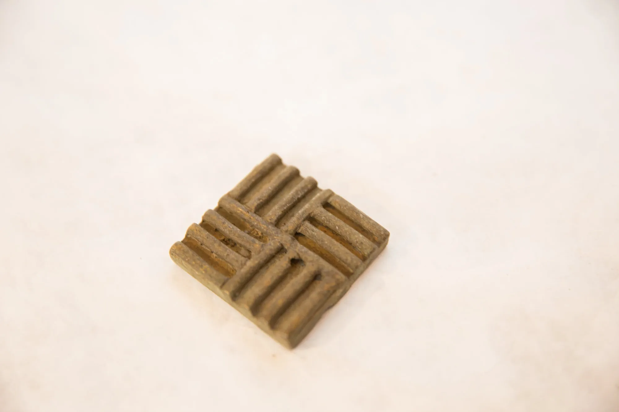 Vintage African Square Bronze Coin