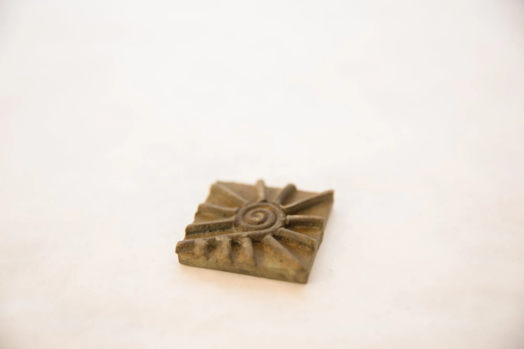Vintage African Square Bronze Coin