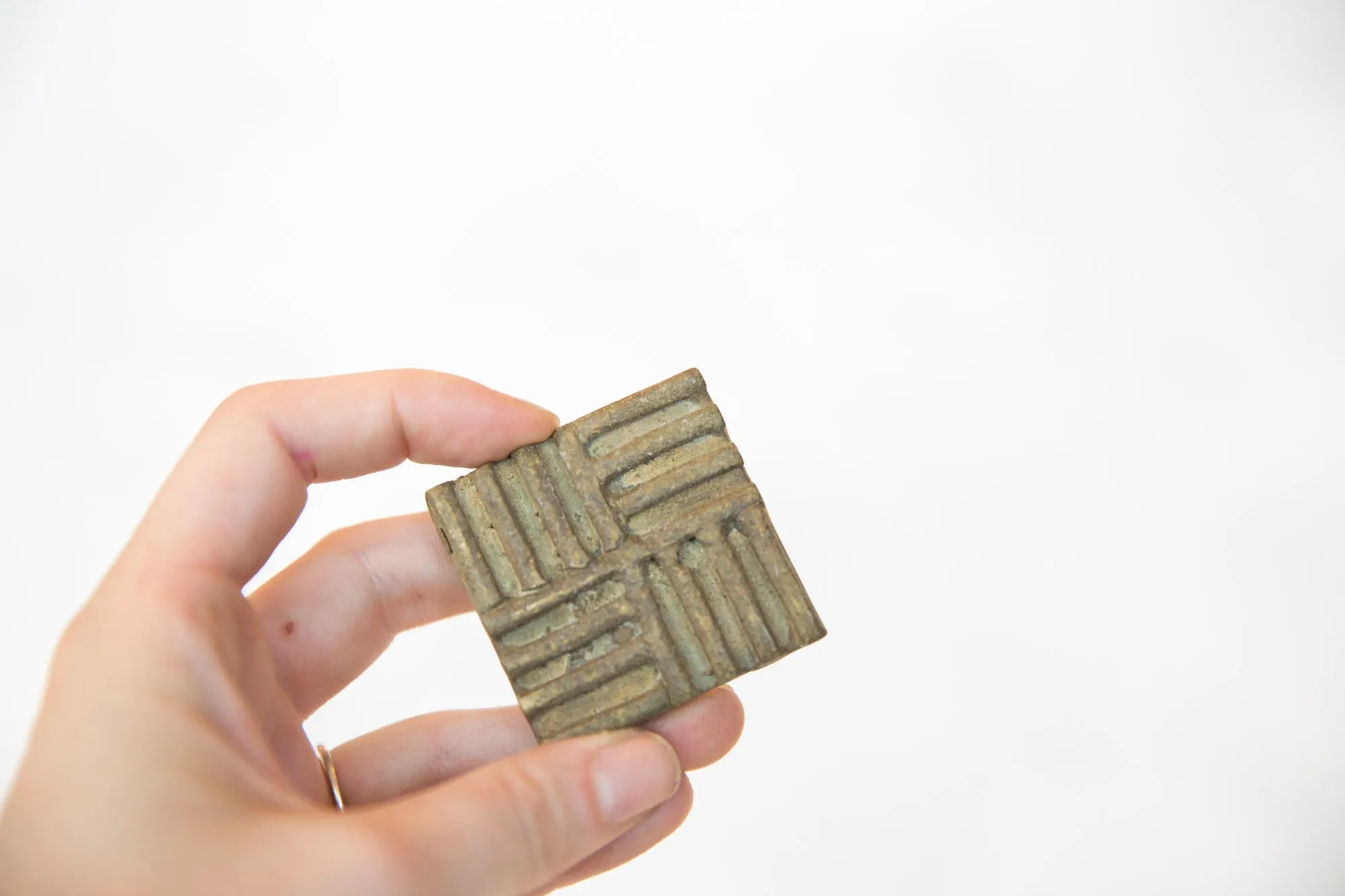 Vintage African Square Bronze Coin