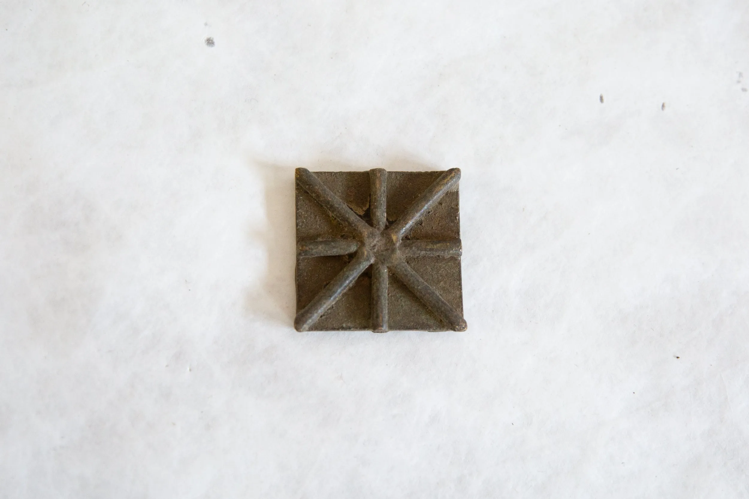 Vintage African Square Bronze Coin