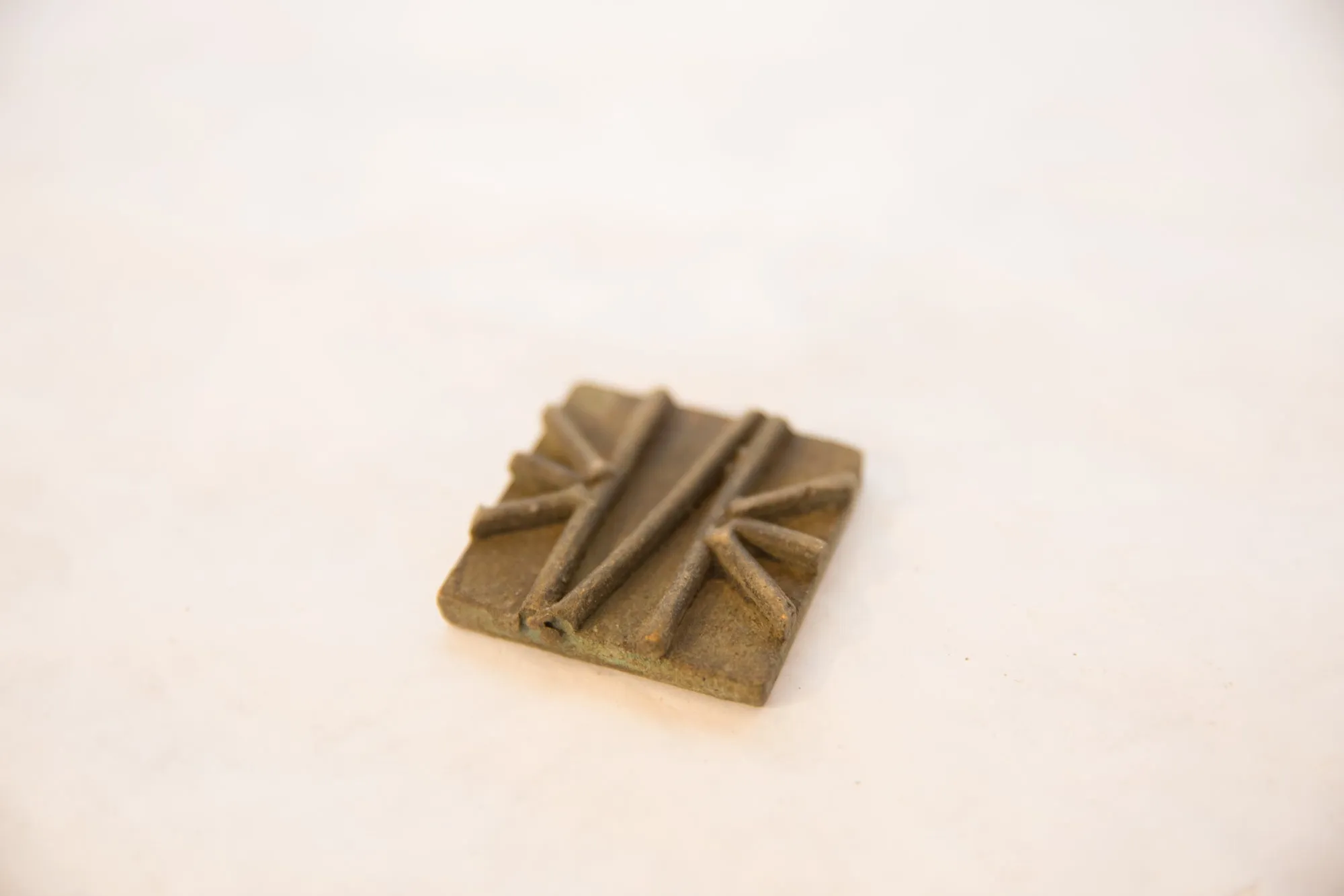 Vintage African Square Bronze Coin