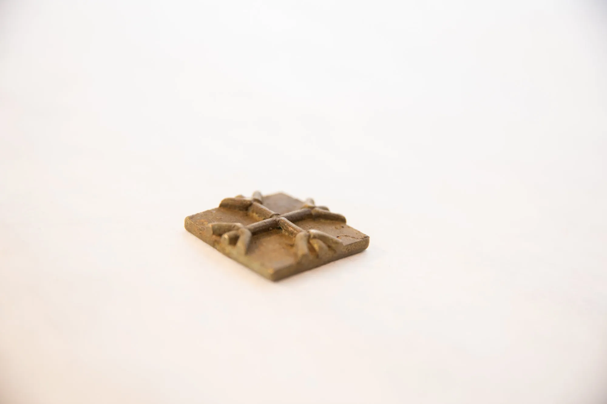 Vintage African Square Bronze Coin