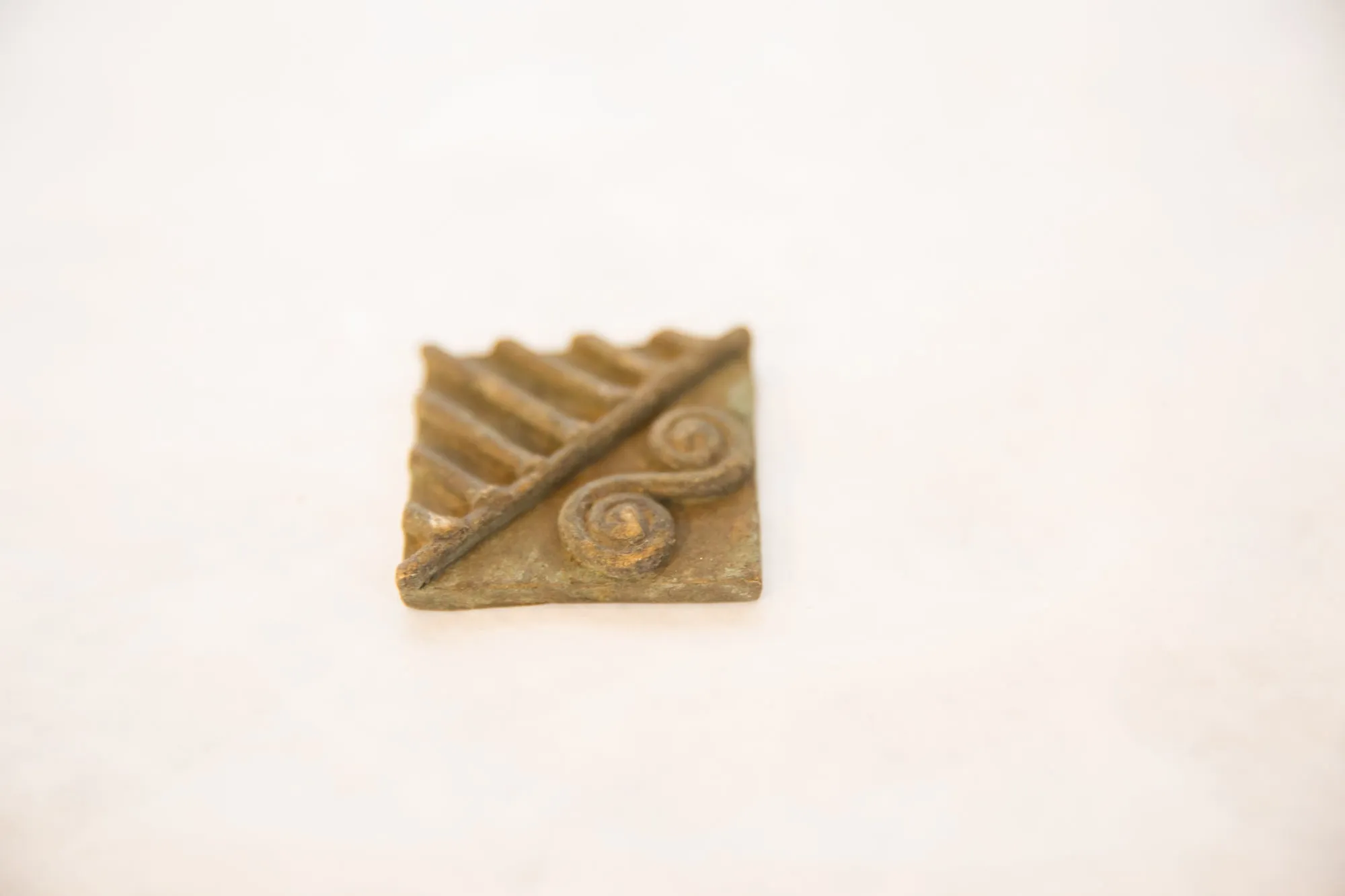 Vintage African Square Bronze Coin