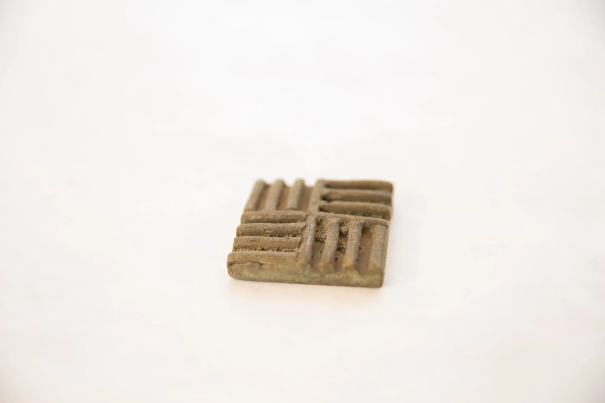 Vintage African Square Bronze Coin