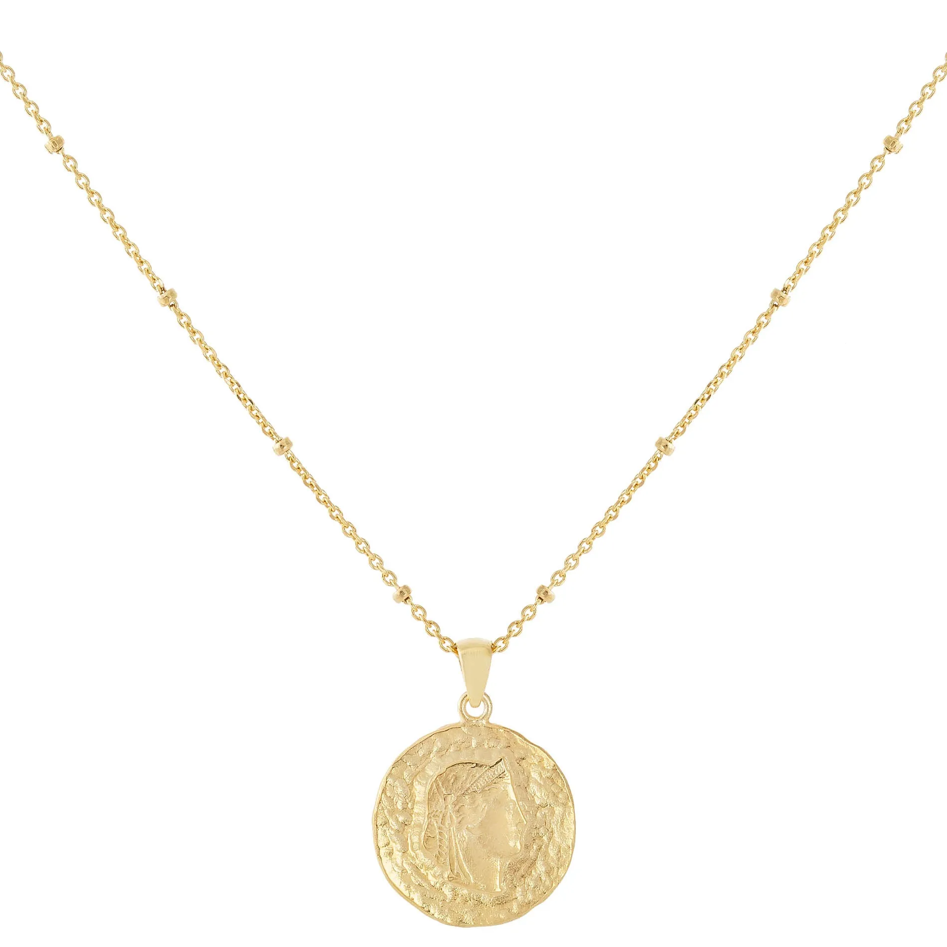 Vintage Coin Beaded Necklace
