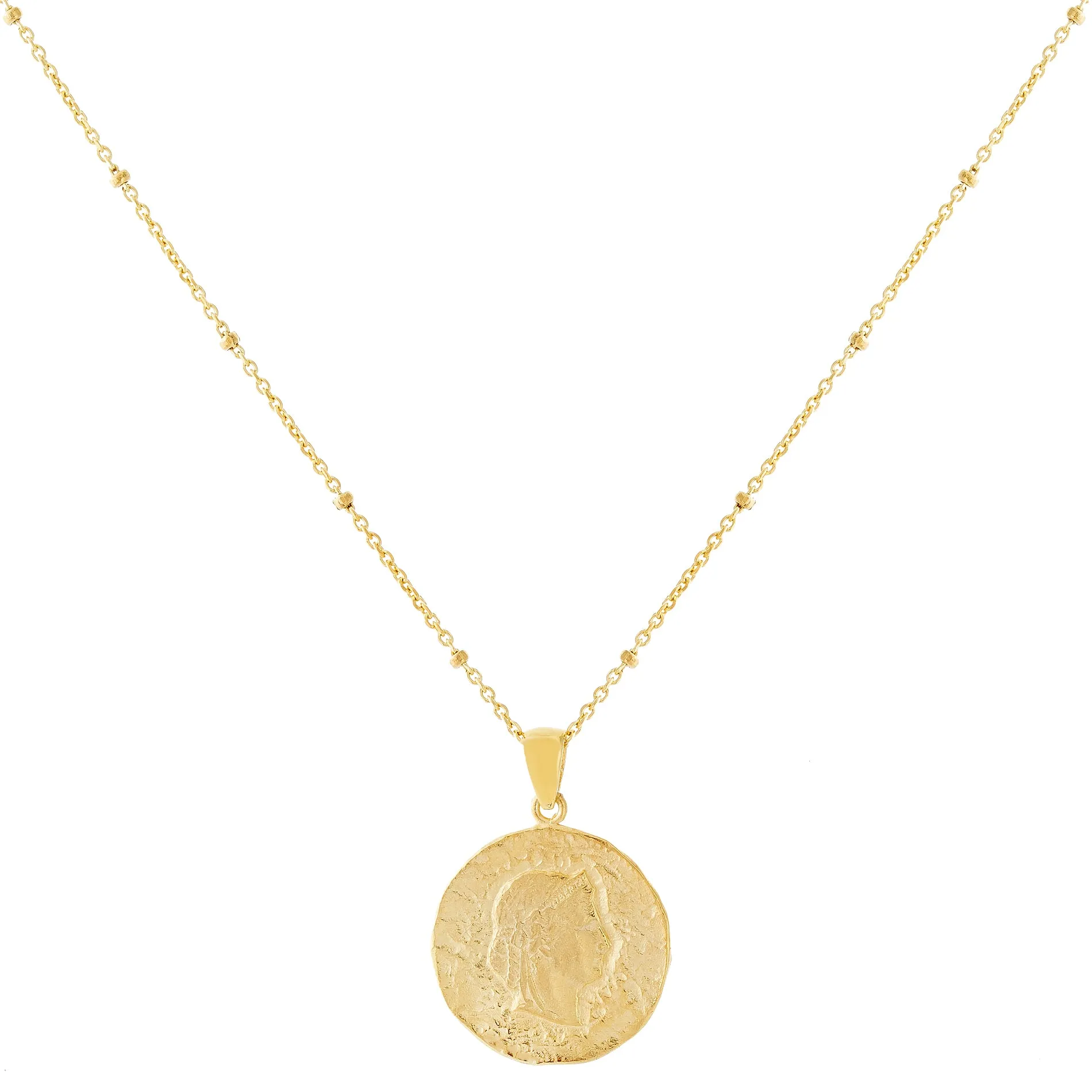 Vintage Coin Beaded Necklace