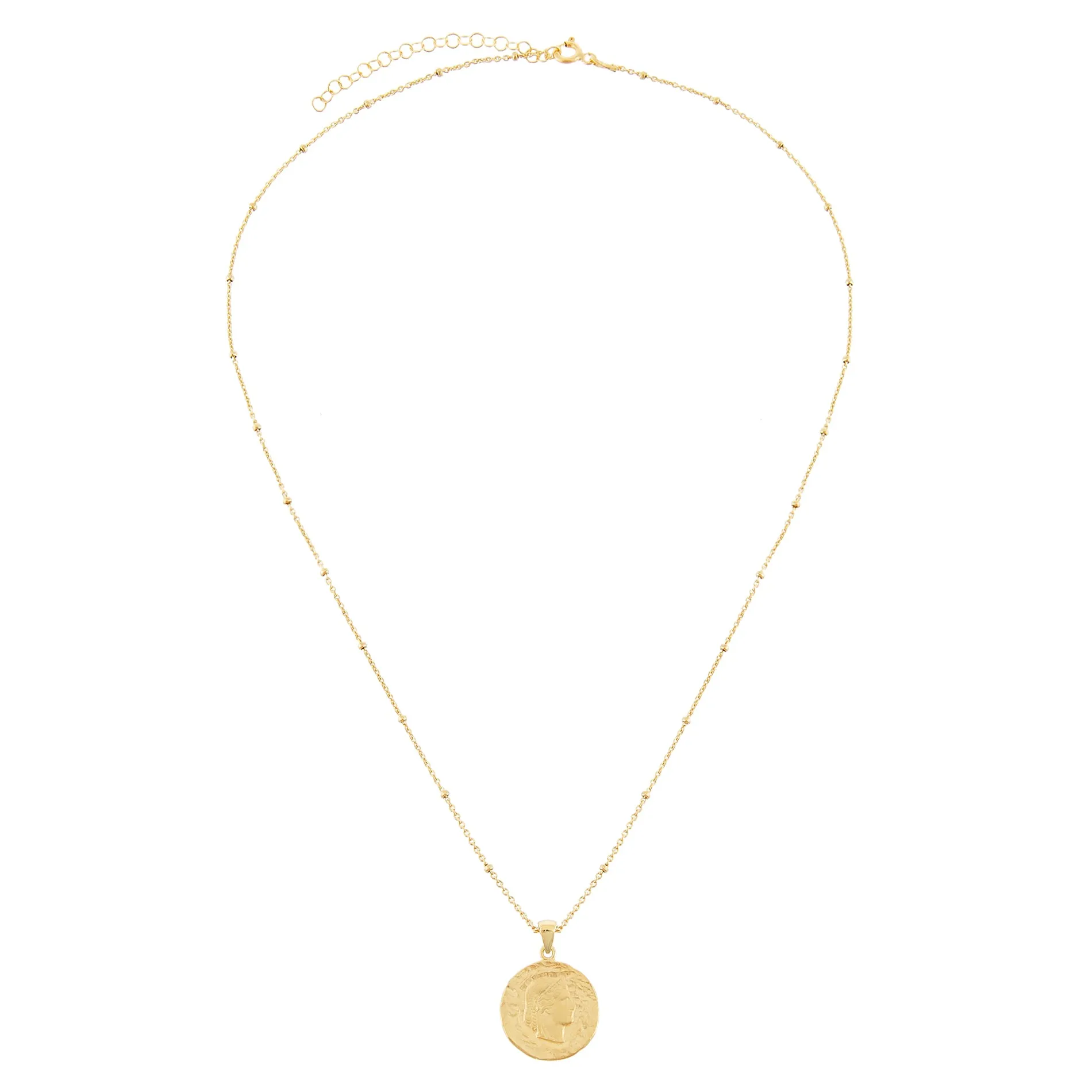Vintage Coin Beaded Necklace