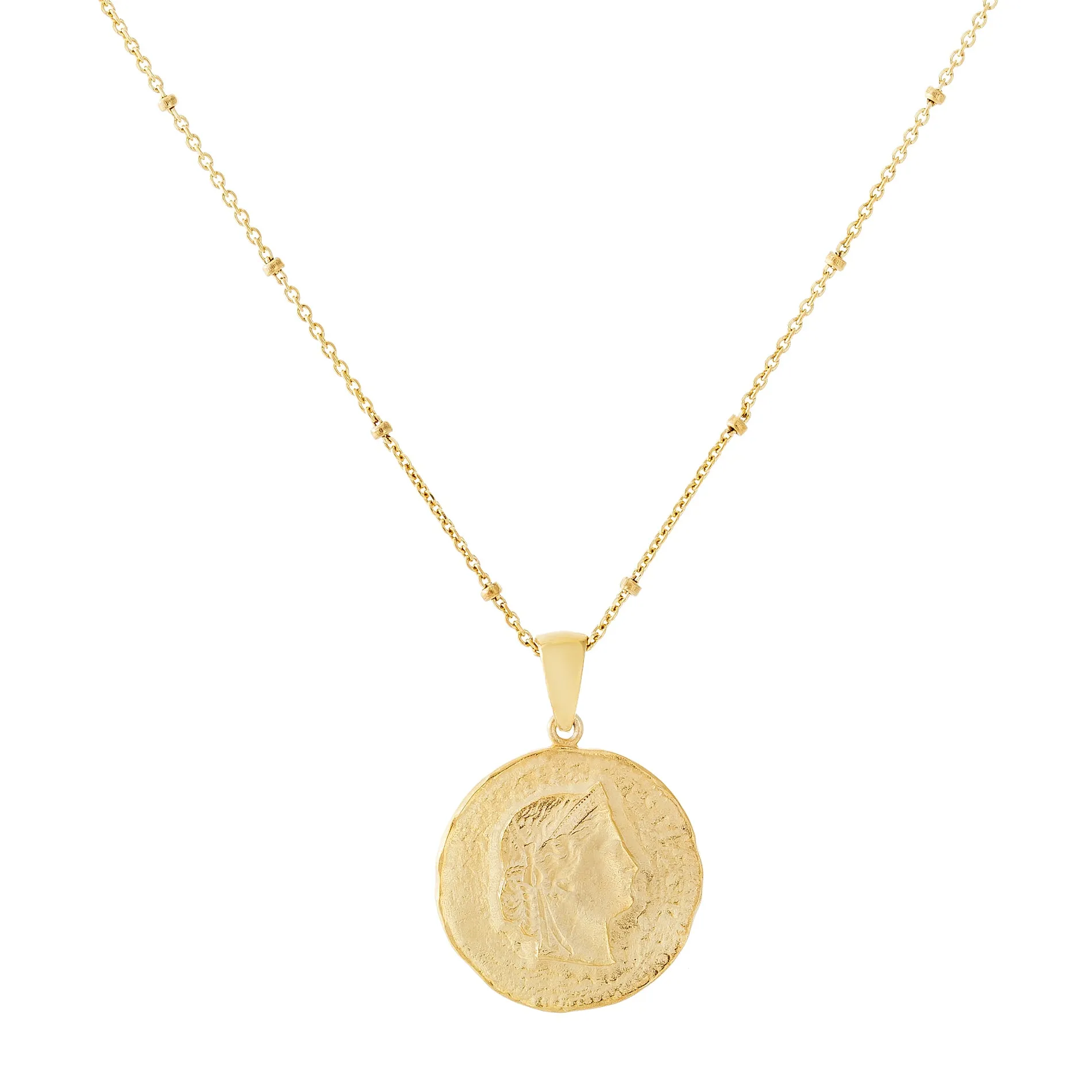 Vintage Coin Beaded Necklace
