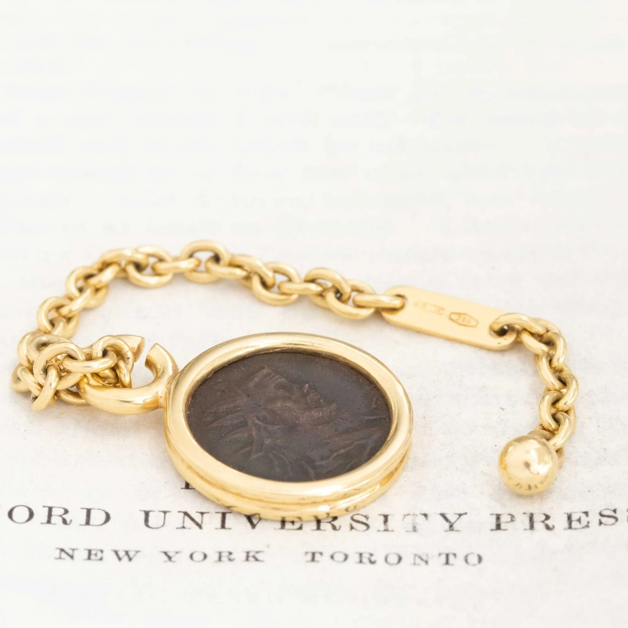 Vintage Coin Keychain, Italian