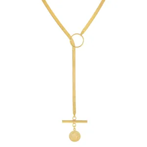 Vintage Coin Toggle Herringbone Lariat