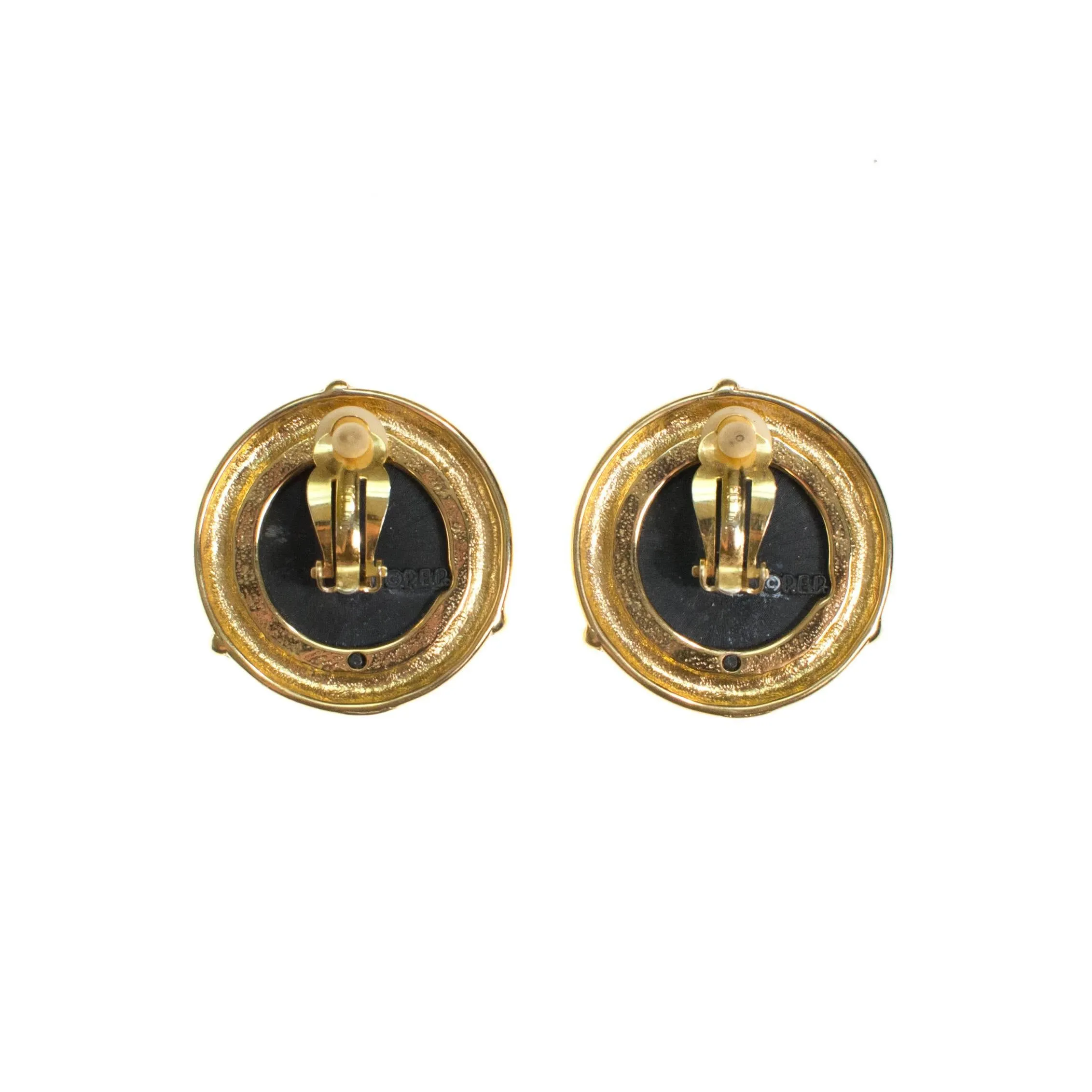 Vintage French Coin Statement Earrings, Large, Round, Clip On