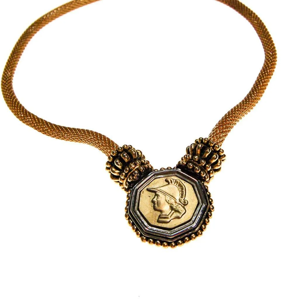 Vintage Gold French Coin Necklace