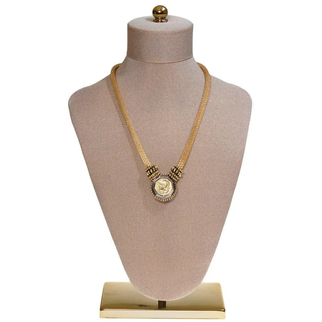Vintage Gold French Coin Necklace