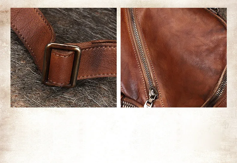 Vintage Green Leather Rucksack Bag Womens Best School Backpack Ladies Leather Backpack Purses