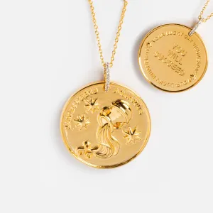 Vintage Inspired Zodiac Coin Necklace