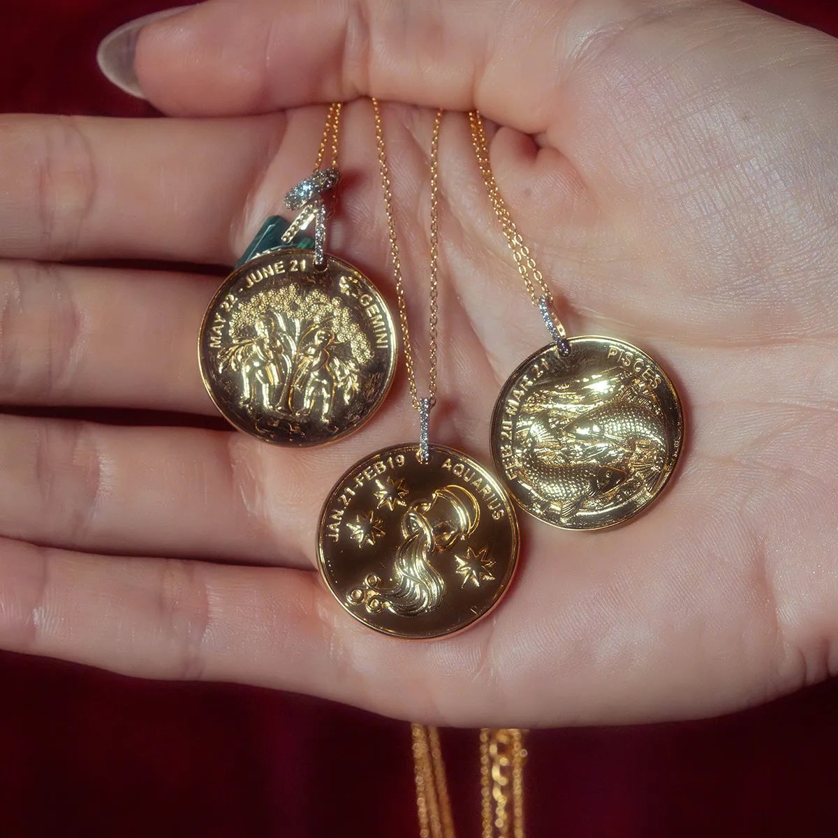 Vintage Inspired Zodiac Coin Necklace