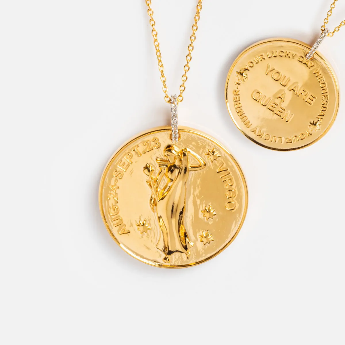 Vintage Inspired Zodiac Coin Necklace