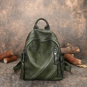 Vintage Leather Rucksack Bag Womens Best School Backpack Ladies Leather Backpack Purses