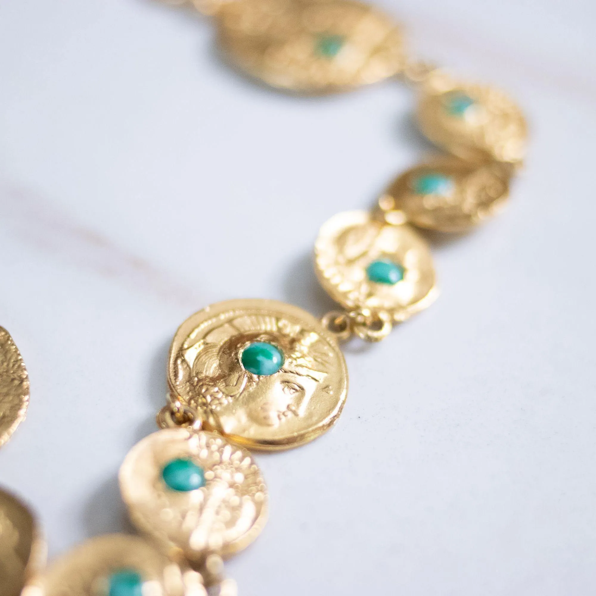 Vintage Pauline Rader Vintage Coin Statement Necklace