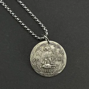 Vintage Portrait Coin Necklace Alloy