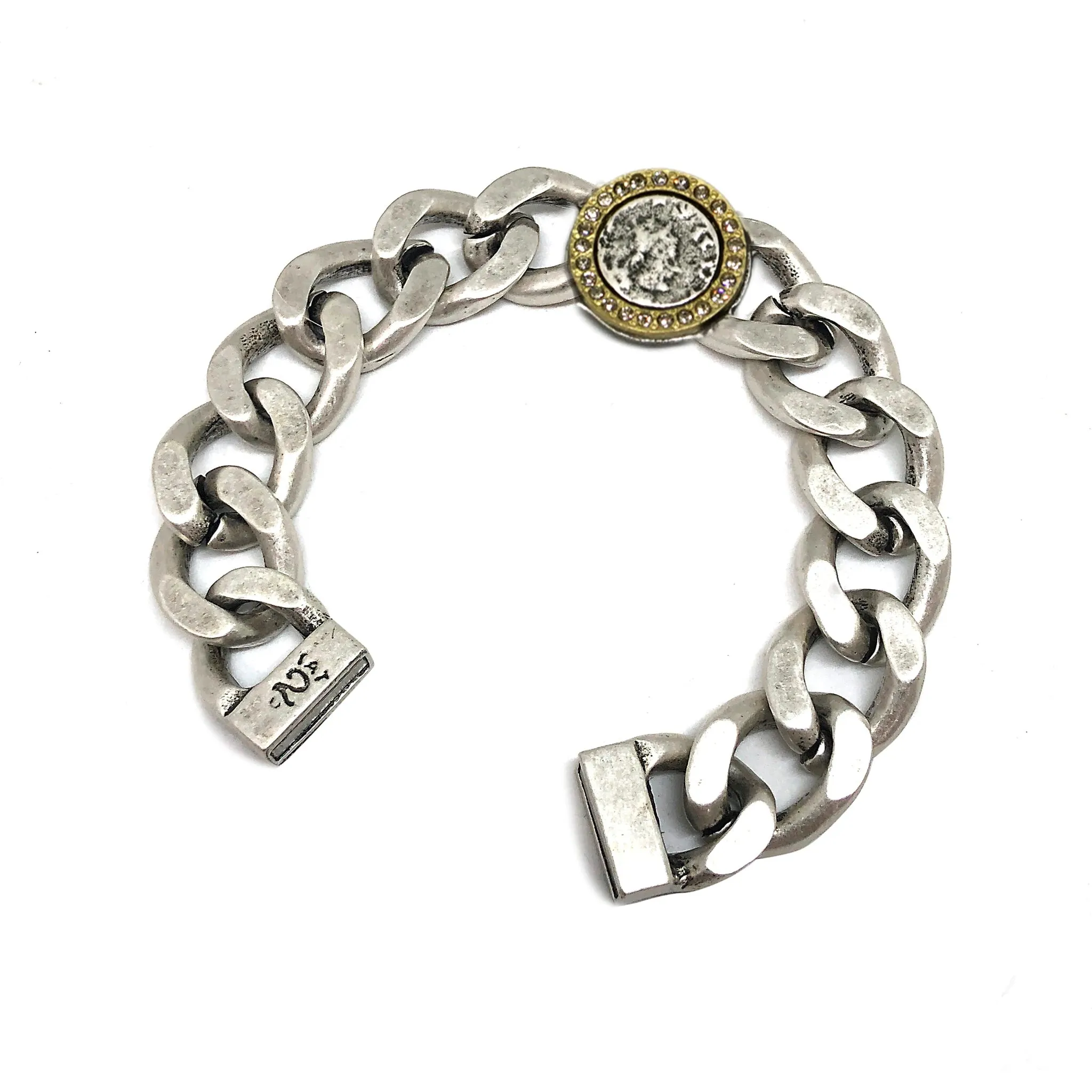 Vintage Silver Hestia ID Chain Bracelet