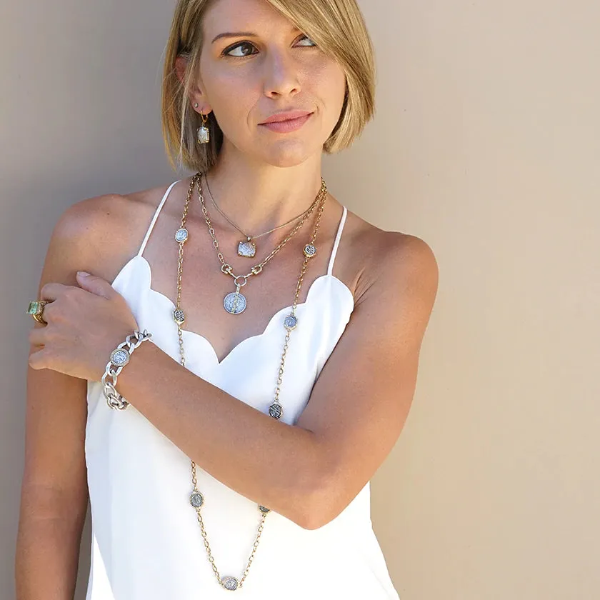 Vintage Silver Hestia ID Chain Bracelet