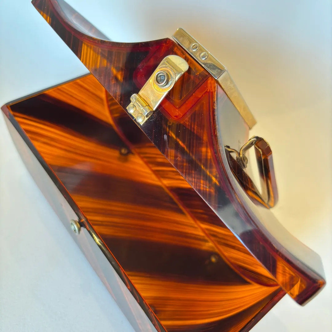 Vintage Tortoiseshell Lucite Purse (1127a)