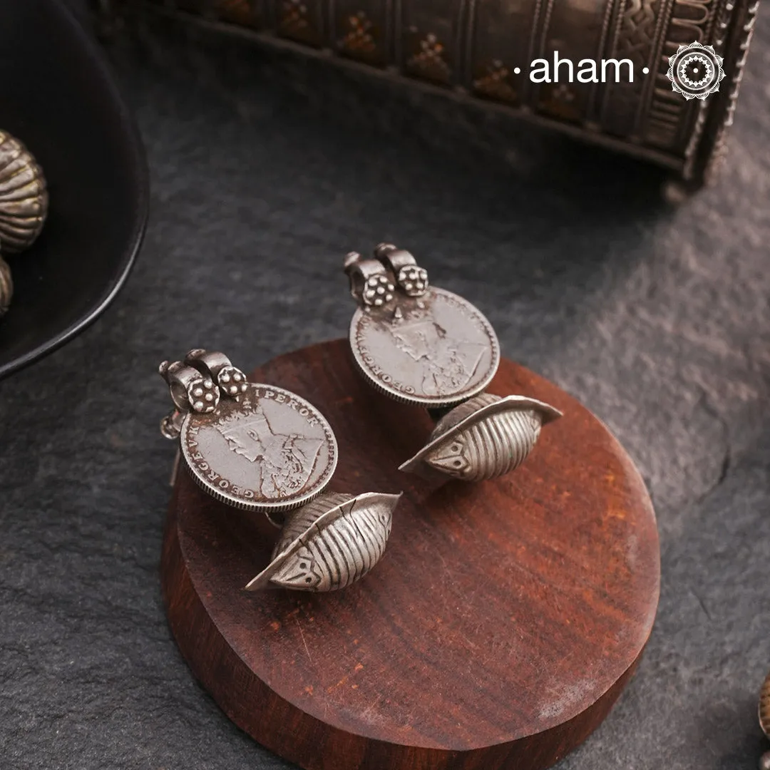 Vintage Tribal Coin Silver Earrings