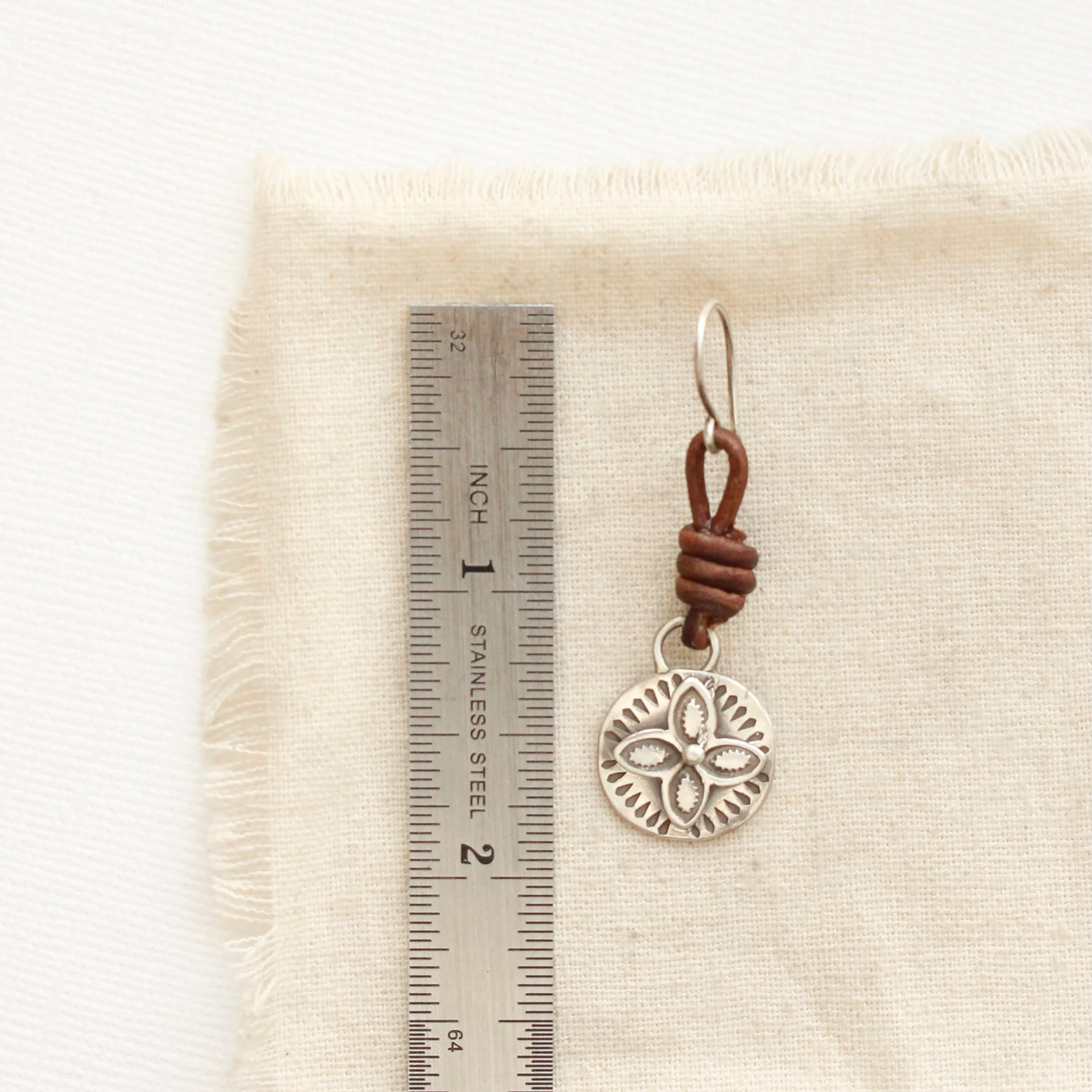 Wanderer Coin Leather Earrings