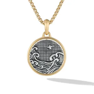 Water and Fire Amulet Enhancer in Silver and Yellow Gold