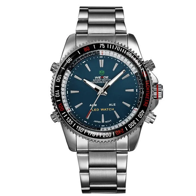 WEIDE Men Sports Military Watch Male Quartz Analog LED Digital 24hour Dispatch Waterproof Multifunction Mens Wristwatches