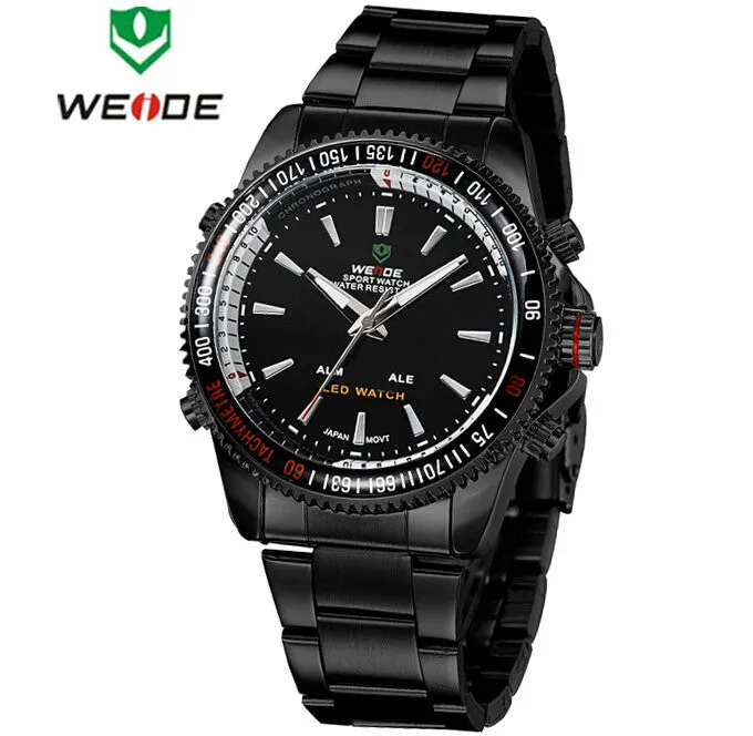 WEIDE Men Sports Military Watch Male Quartz Analog LED Digital 24hour Dispatch Waterproof Multifunction Mens Wristwatches