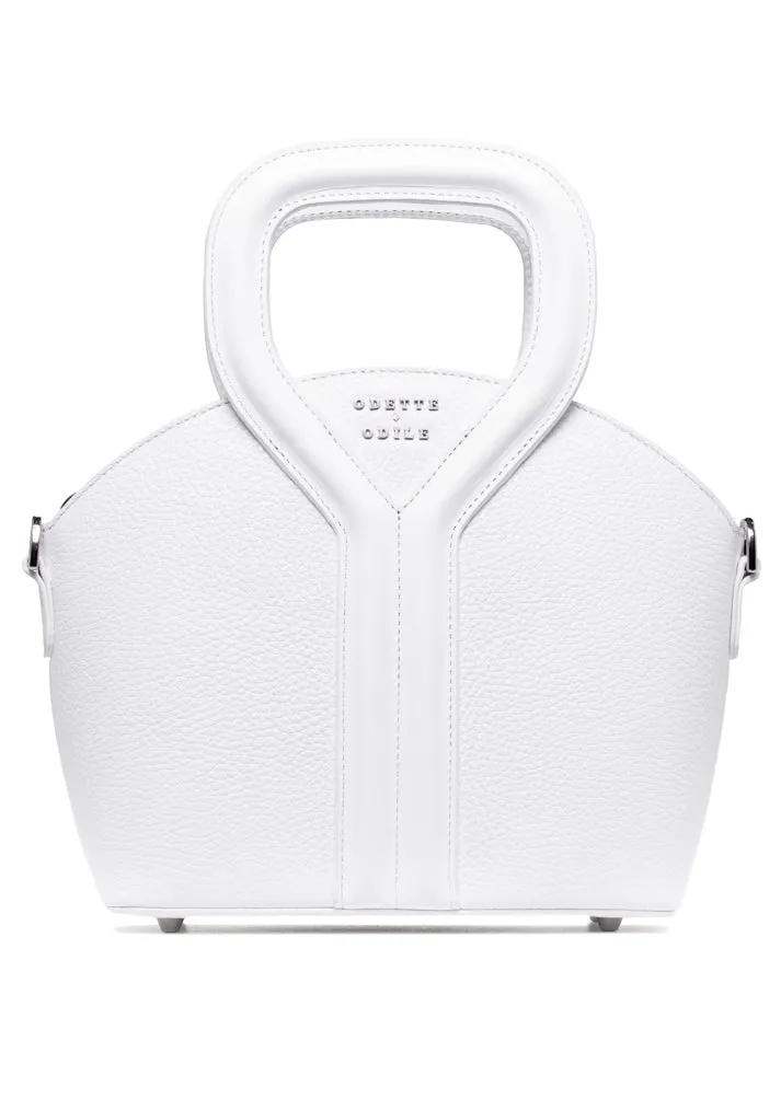 White Pebbled Signature Bag