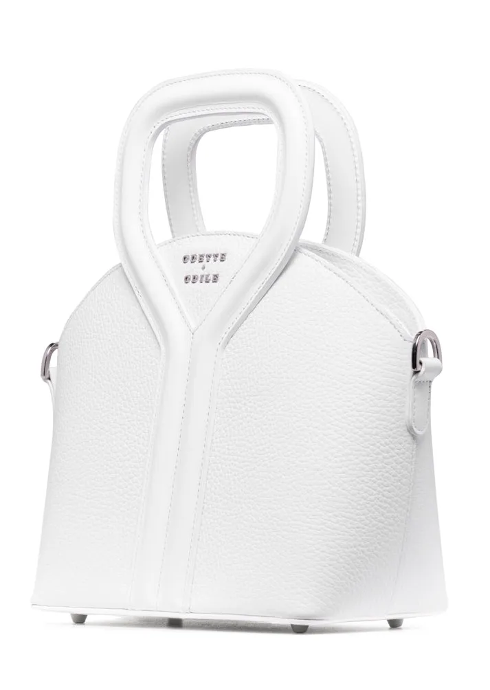 White Pebbled Signature Bag