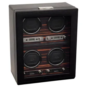 WOLF Roadster Quad Watch Winder with Cover