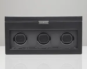 WOLF Viceroy Triple Watch Winder with Cover, Storage and Travel Case