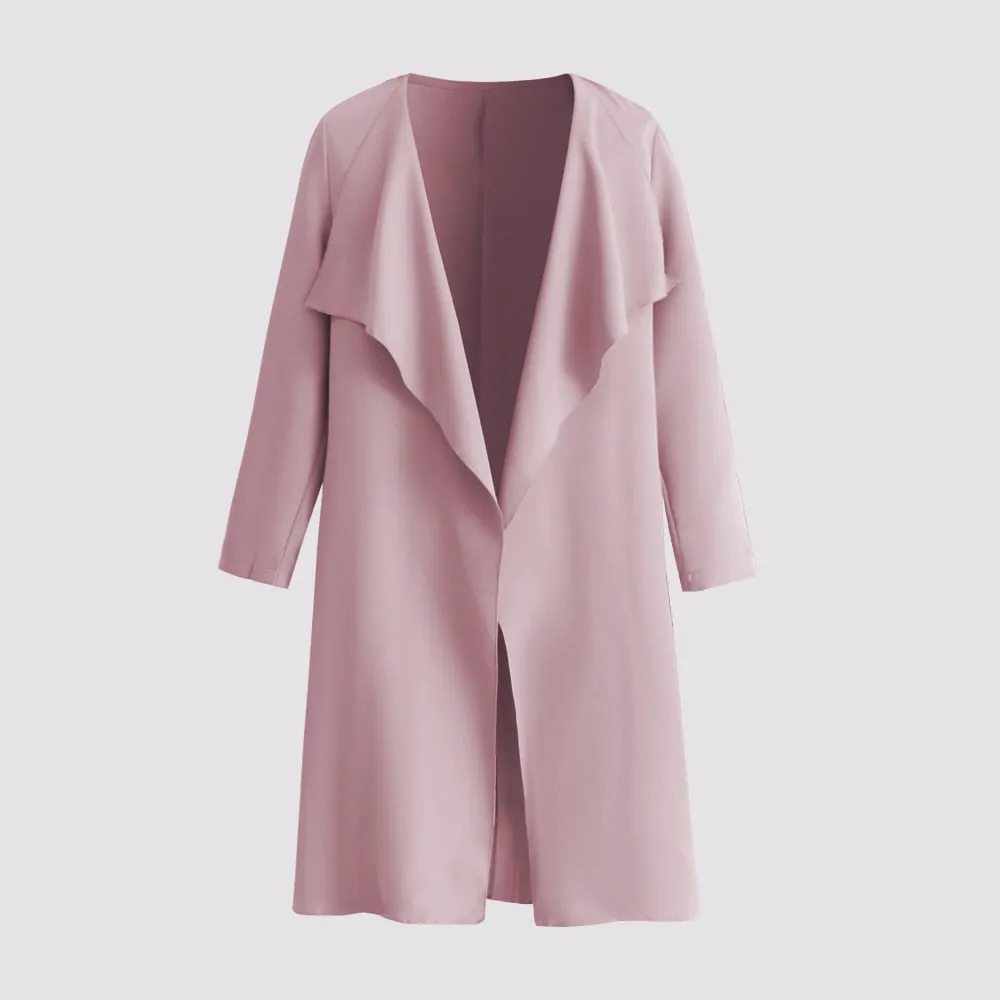 Women Autumn Jacket Large Plus Size 4XL Trench Coats Winter Solid Clothing Turn-down Collar Elegant Office Ladies Windbreak