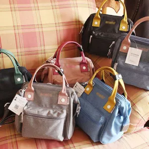 Women's Sackcloth Mummy Canvas Contrast Color Runaway Bags