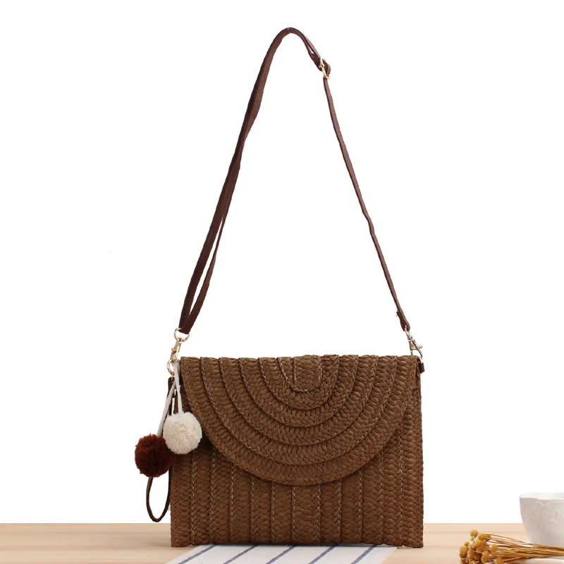 Women's Simple Fashion Handmade Paper Braid Straw Woven Bags