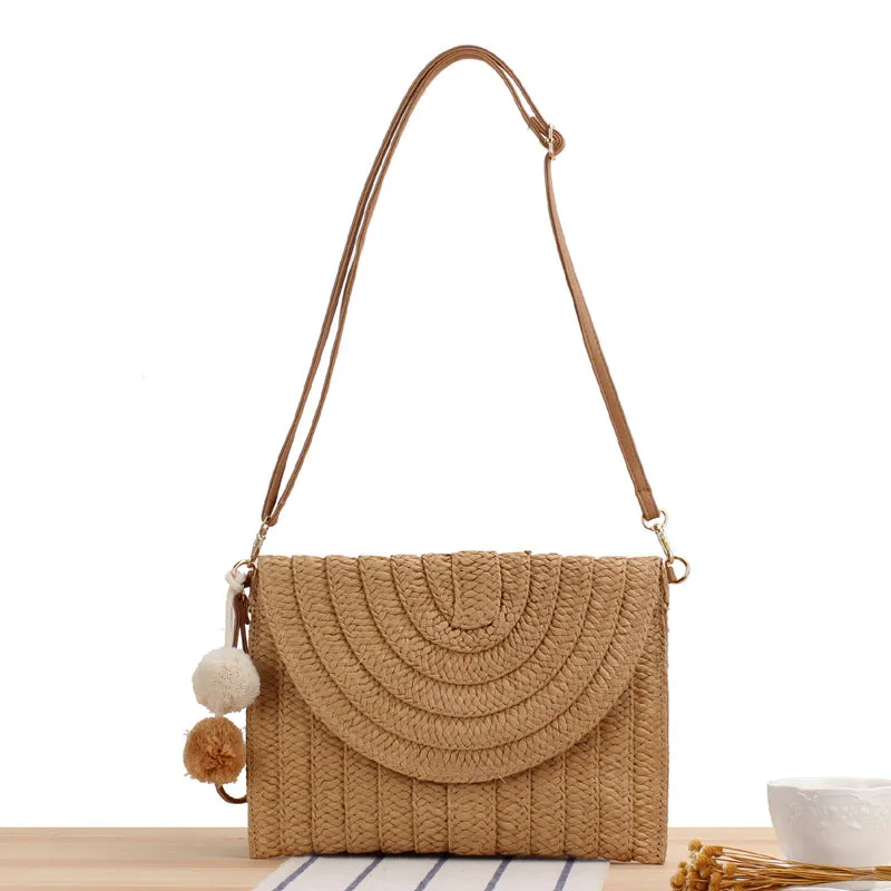 Women's Simple Fashion Handmade Paper Braid Straw Woven Bags