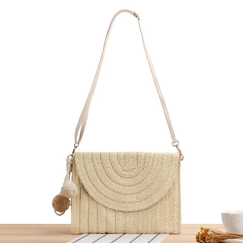Women's Simple Fashion Handmade Paper Braid Straw Woven Bags