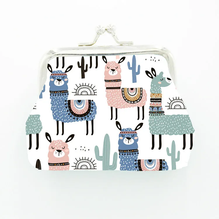 Women's Trendy Alpaca Animal Iron Jewelry Coin Purses