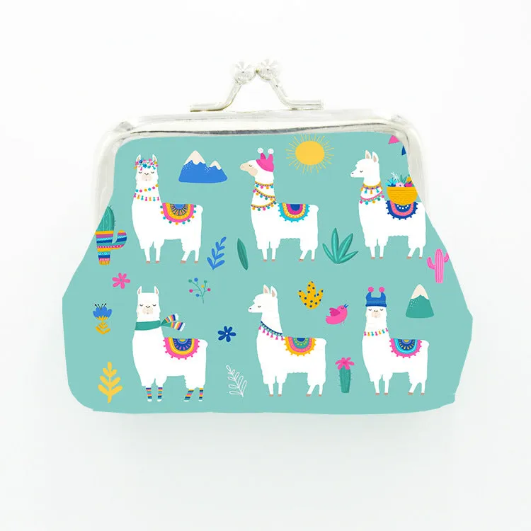 Women's Trendy Alpaca Animal Iron Jewelry Coin Purses