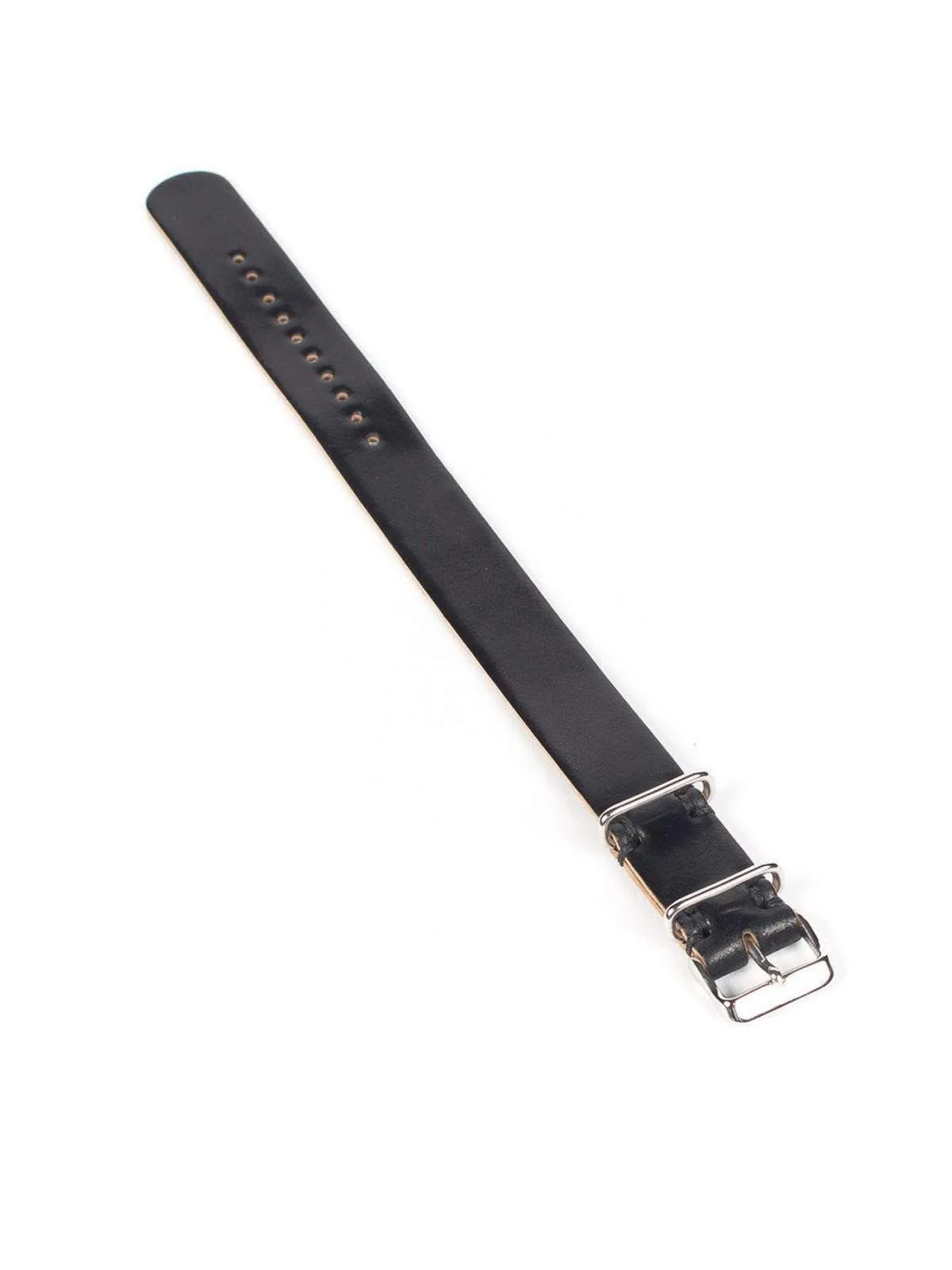 Wood&Faulk Cordovan Passthrough Watch Strap 20mm Black