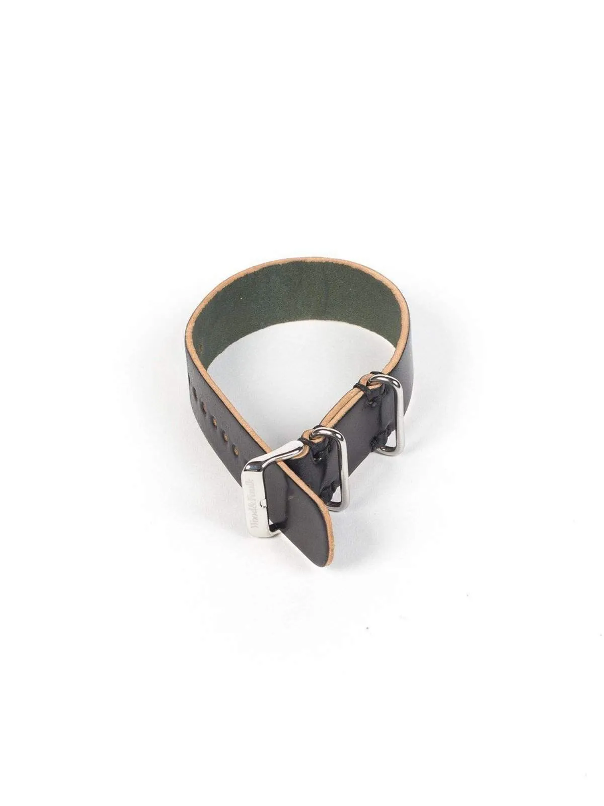 Wood&Faulk Cordovan Passthrough Watch Strap 20mm Black
