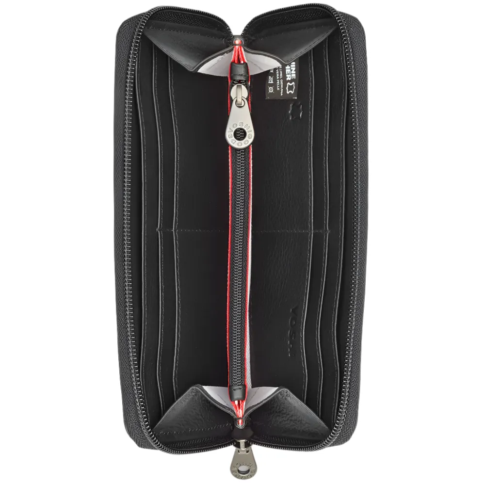 Yoshi Bark To Bark Zip Round Leather Purse