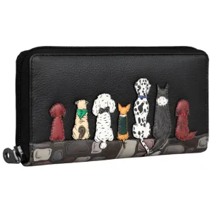 Yoshi Bark To Bark Zip Round Leather Purse