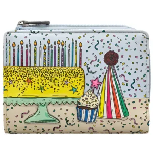 Yoshi Birthday Wish Blue Leather Flap Over Purse