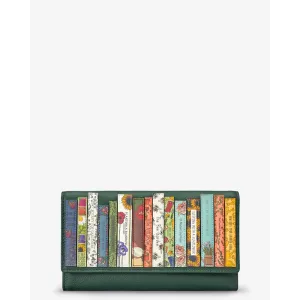 Yoshi Green Fingers Bookworm Flap Over Green Leather Purse